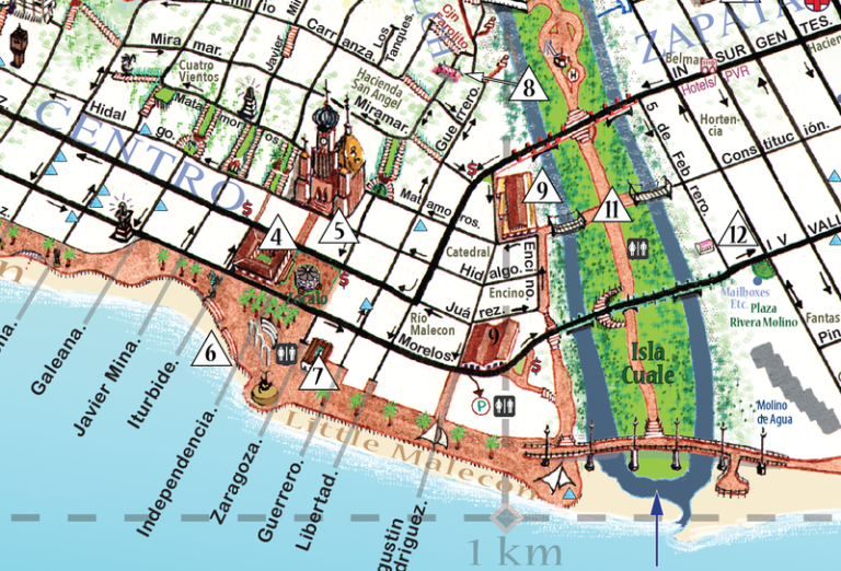 Drawing Tourist Friendly Maps of Puerto Vallarta, Mexico - The Puerto
