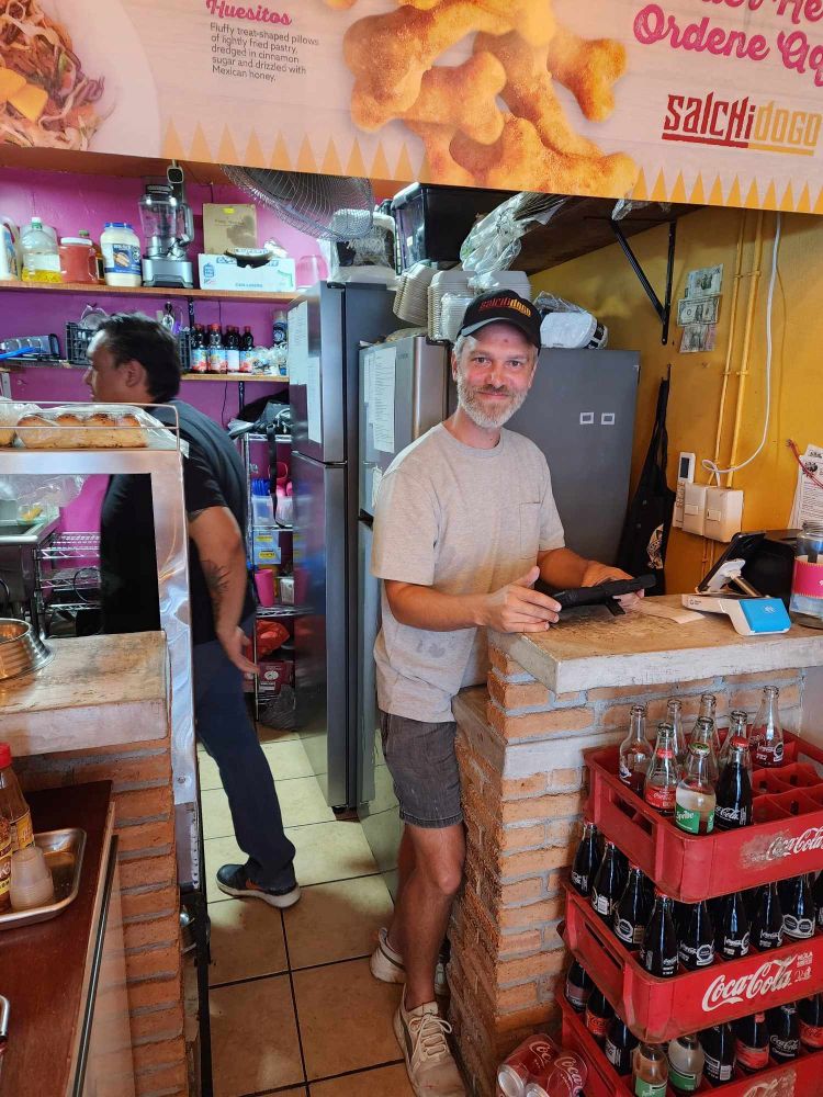 Brian Scott Carey of Salchidogo and Jean's Classic Hamburgers in Puerto Vallarta, Mexico